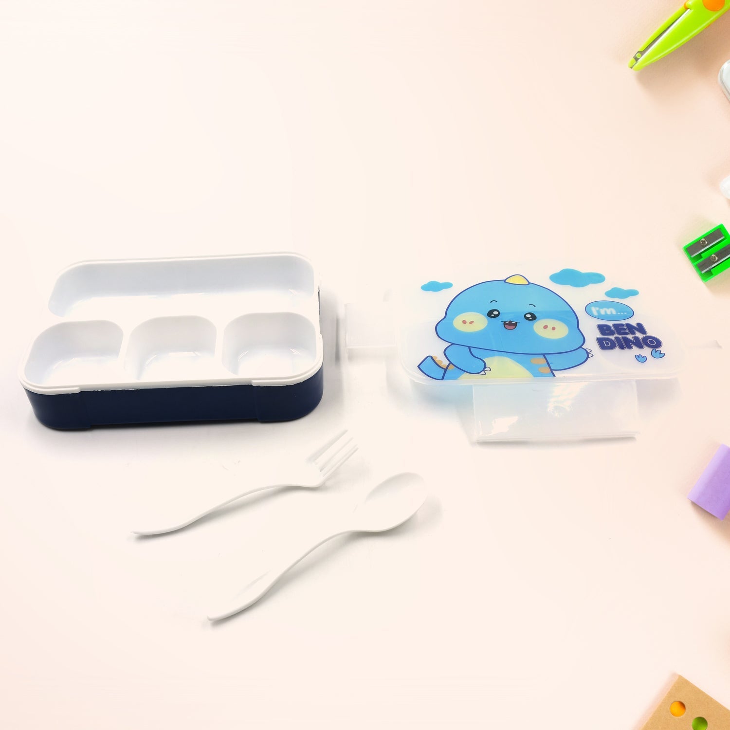 7018 Cartoon Design Print 4 Compartment Plastic Lunch Box Air Tight Lunch Box for Office, Bento Box, Leak-Proof, Microwave & Dishwasher Safe, Plastic Lunch Box for School Child, Tiffin Box for Adults with Fork & Spoon 7018 Cartoon Design Print 4 Compartment Plastic Lunch Box Air Tight Lunch Box for Office, Bento Box, Leak-Proof, Microwave & Dishwasher Safe, Plastic Lunch Box for School Child, Tiffin Box for Adults with Fork & Spoon